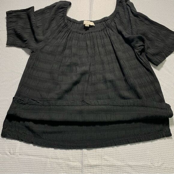 LOFT Crinkle Stripes Gauze Style Round Neckline Blouse SP - Picture 3 of 7